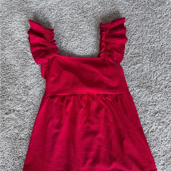 Women's Maternity ruffle tank top blouse top babydoll shirt Red size Medium - Picture 4 of 8
